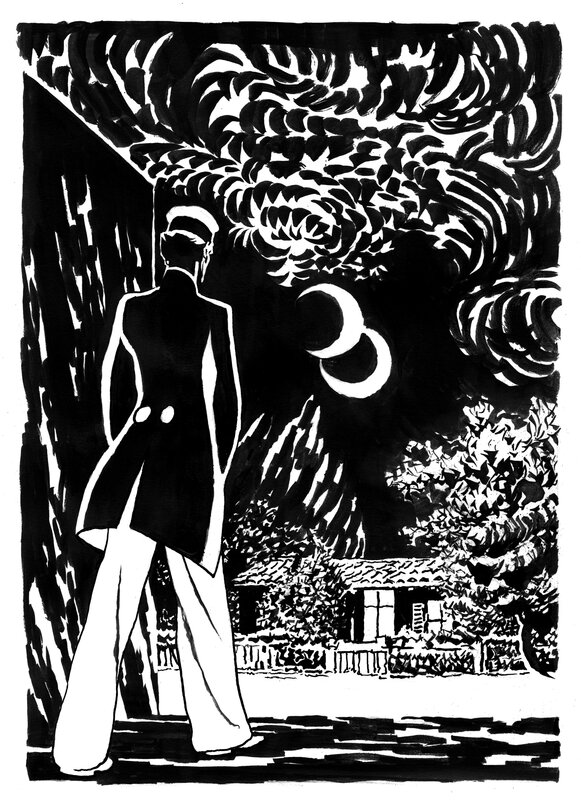 For sale - José Muñoz, Corto et les deux lunes - Original Illustration