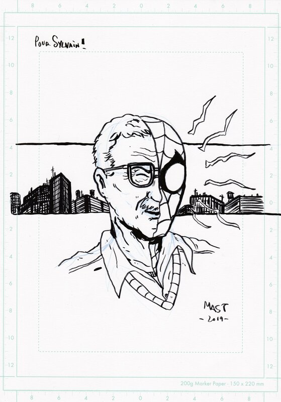 Stan Lee par JL Mast, Mast - Dédicace