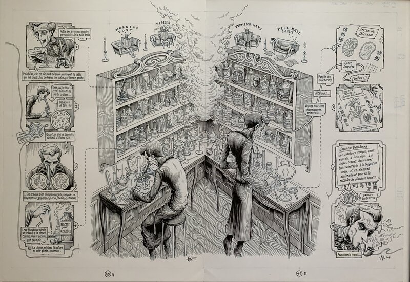 Benoît Dahan, Dans la tête de Shelock Holmes - Planche originale