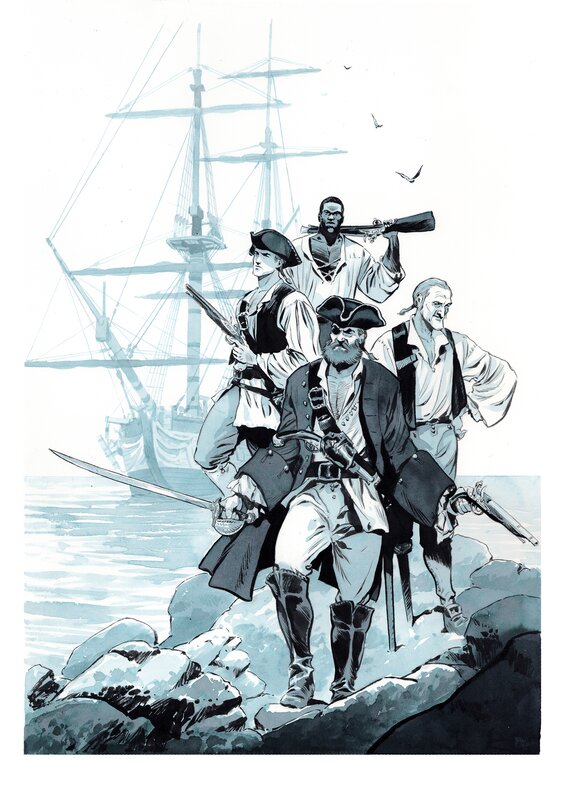 Stefano Carloni, Barbe-Rouge, illustration d'ensemble - Original Illustration