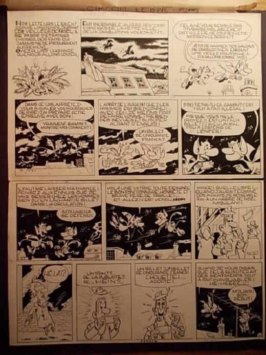 Jacques Devos, JOYEUX NOEL ! « Circuit fermé », planche 1, 1967. - Comic Strip