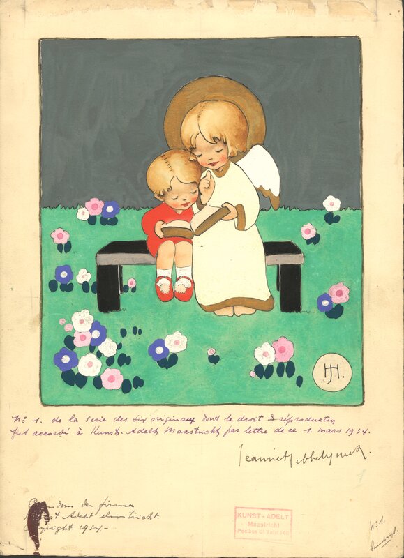 Jeanne Hebbelynck, Religious artwork , made for publisher 'Kunst Adelt' - Illustration originale