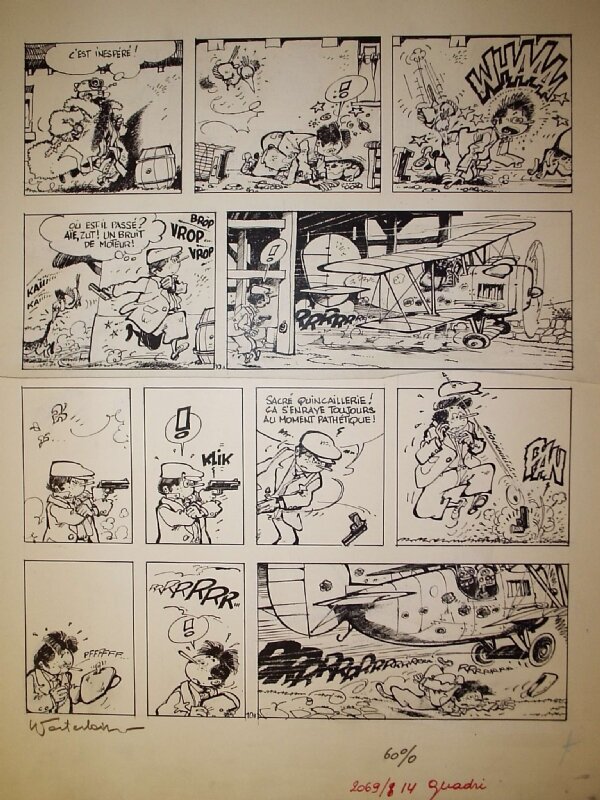 Marc Wasterlain, Le Docteur Poche, « Le Pivert Jaune pâle », planche 10, 1977. - Planche originale