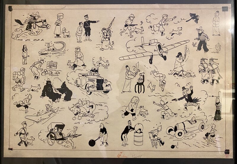 Yves Rodier, Planche tintin de page de garde - Planche originale