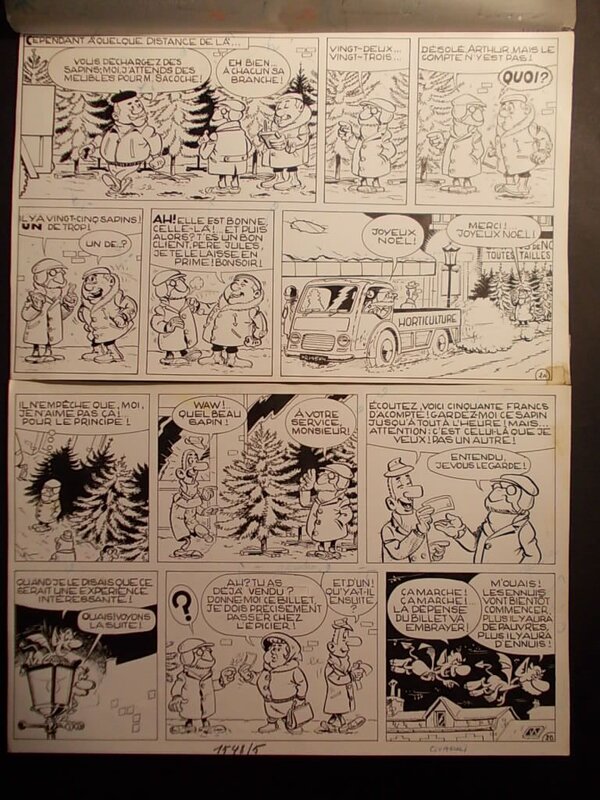 Jacques Devos, JOYEUX NOEL ! « Circuit fermé », planche 2, 1967. - Comic Strip
