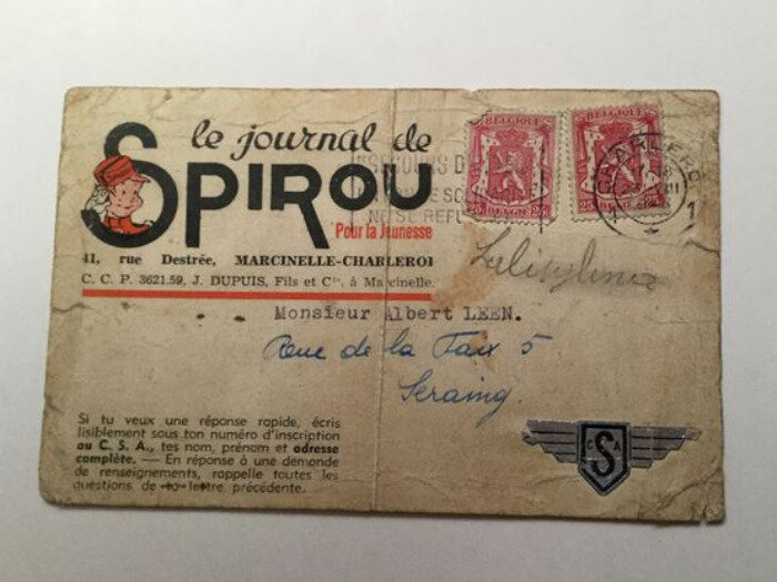 Jean Doisy, Rob-Vel, 05 a / Année 1943 / Carte du C.S.A. Club Aviation Spirou, signée par Jean DOISY. - Œuvre originale