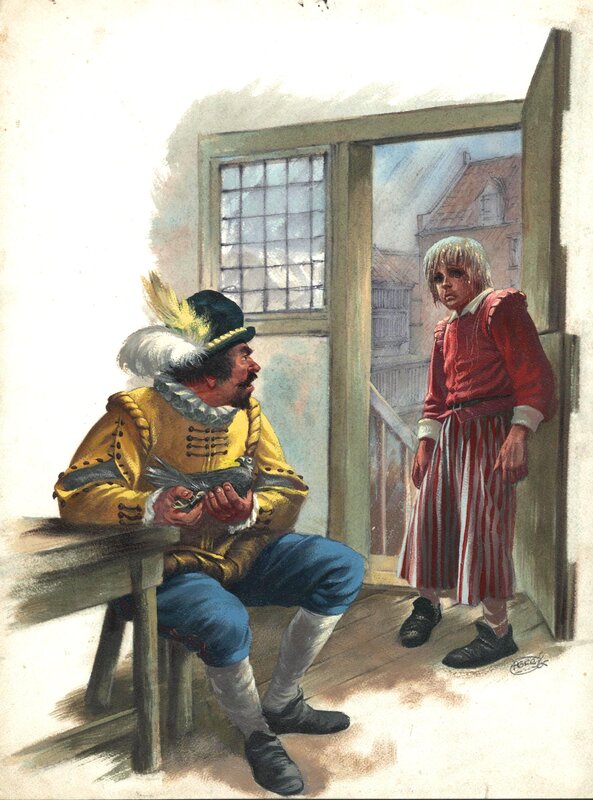 Hans Kresse, Stevijn Hazehart - Illustration for the weekly 'Donald Duck' - Original Illustration