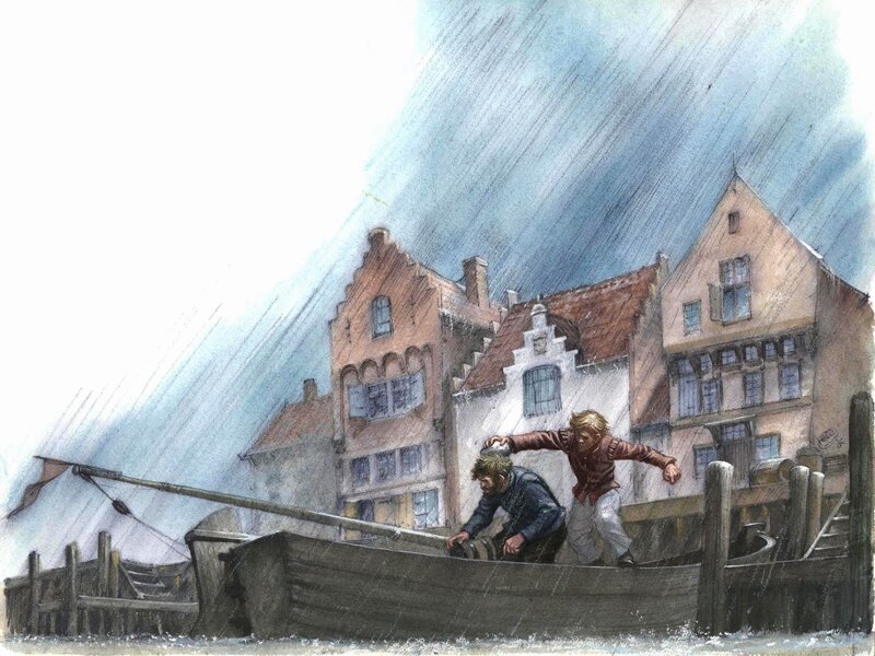 Hans Kresse, Stevijn Hazehart - Illustration for the weekly 'Donald Duck' - Original Illustration