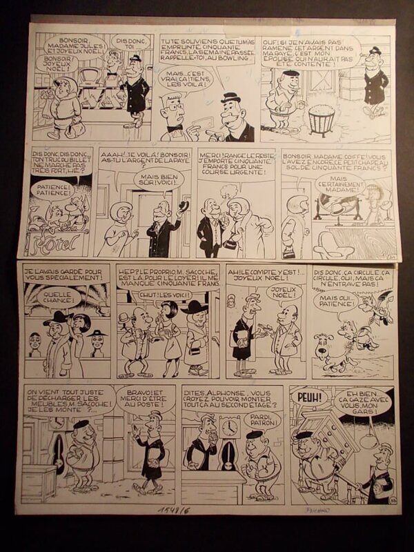 Jacques Devos, JOYEUX NOEL ! « Circuit fermé », planche 3, 1967. - Comic Strip
