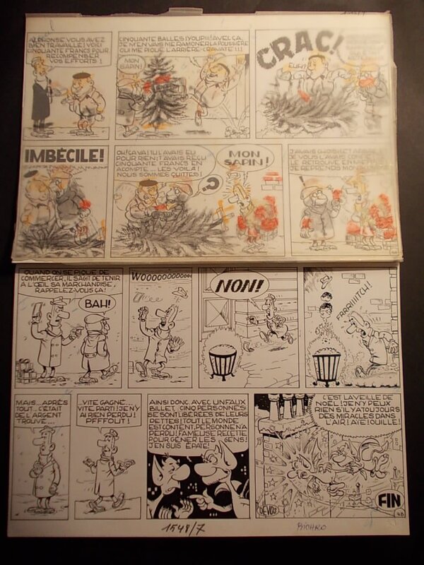 Jacques Devos, JOYEUX NOEL ! « Circuit fermé », planche 4, 1967. - Comic Strip