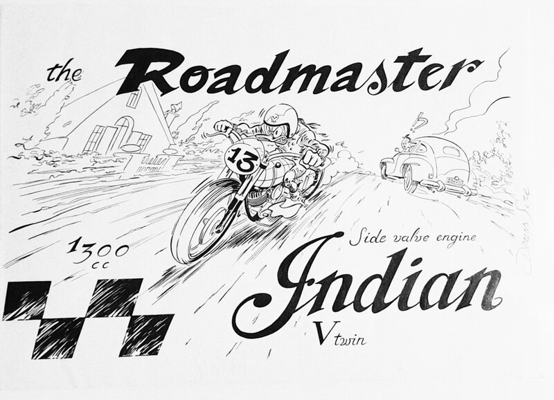 Roadmaster Indian par Denis Sire - Illustration originale