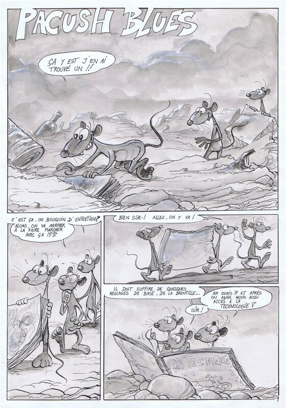 Ptiluc, Pacush Blues - planche 1 un de un histoire courte pour Magasin Moto (Pave N32?) - Comic Strip