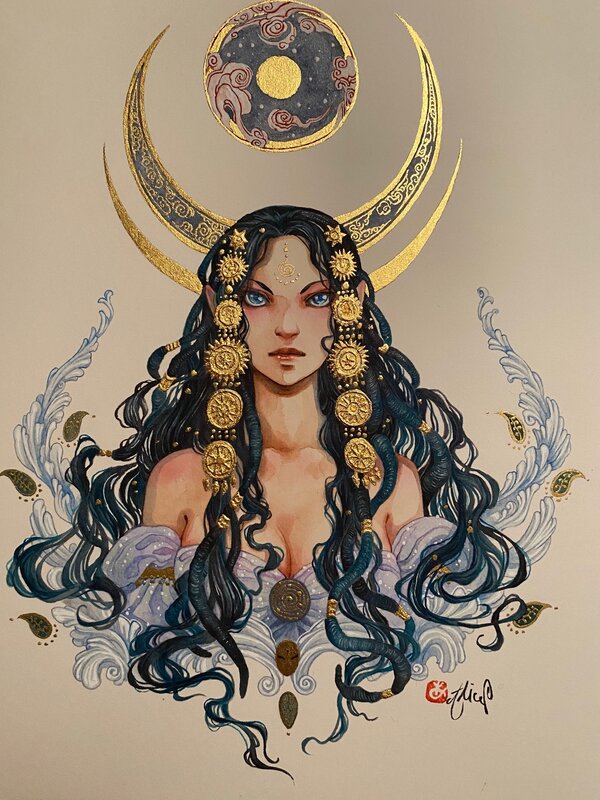 Alice Picard, Couverture livret d'aquarelles - Constellations - Original Cover
