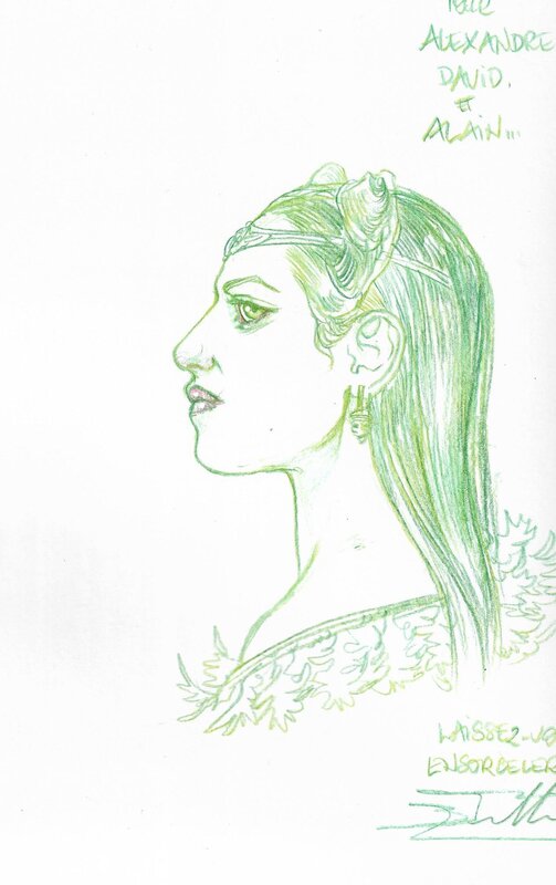 Béatrice Tillier, Dédicace sur l'album Tête noire (tome 1 du cycle Les sorcières) - Sketch