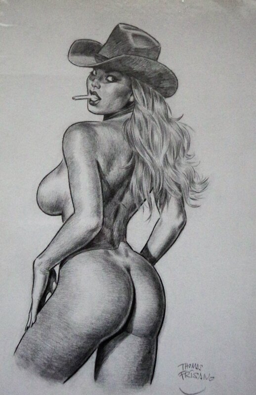 Pin up au chapeau by Thomas Frisano - Original Illustration