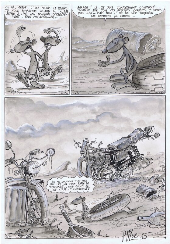 Ptiluc, Pacush Blues - planche 4 de un histoire courte pour Magasin Moto (Pave N32?) - Comic Strip