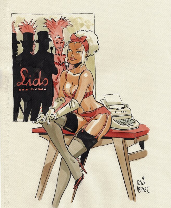 Félix Meynet - Mirabel au Lido - Original Illustration