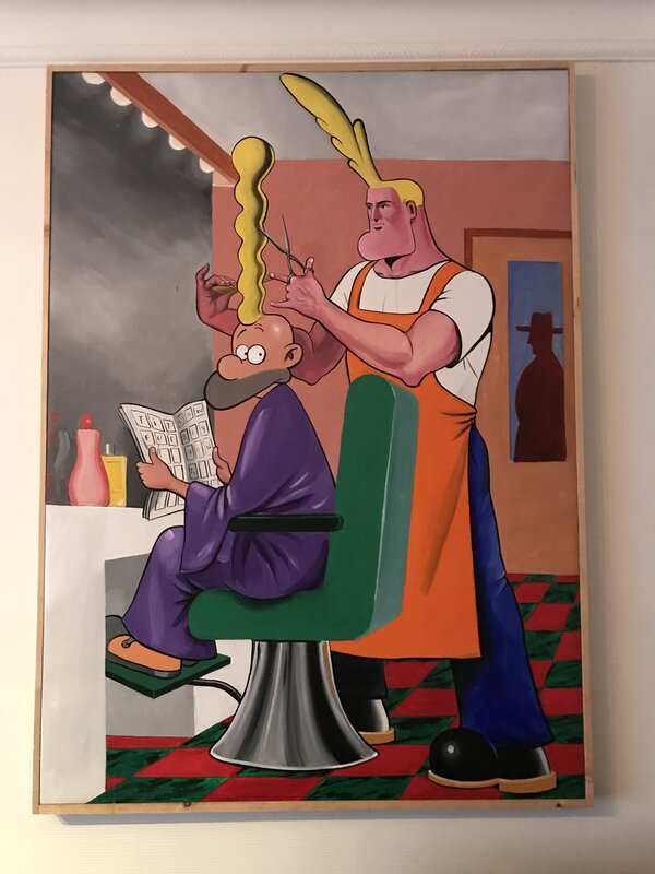 Seele, Zep, Titeuf et Cowboy Henk - peinture sur toile - Illustration originale