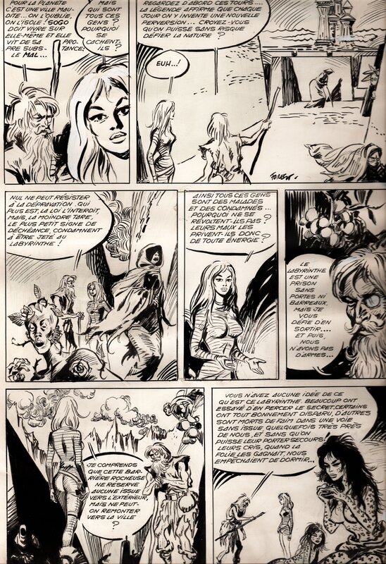 Jean-Claude Forest, Barabarella Tom1 planche 38 - Planche originale