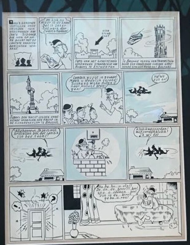 Original page of De Zwarte Madam - Suske & Wiske - Willy Vandersteen - Planche originale