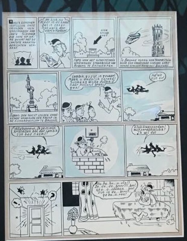 Original page of De Zwarte Madam - Suske & Wiske - Willy Vandersteen - Planche originale