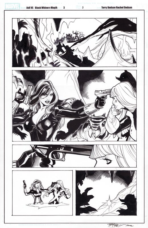 Avsx vs #3 page 7 par Terry Dodson, Rachel Dodson - Œuvre originale