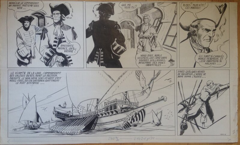 Roland Fleuri, Alain Guerin, La ruse du vice-amiral Almonde - Planche originale