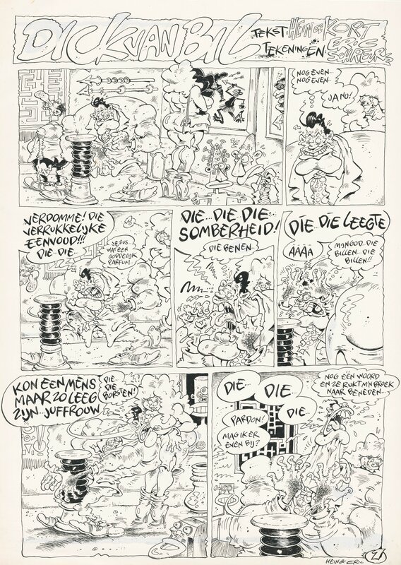 Eric Schreurs, Hein de Kort, 1990 - Dick van Bil - page 1+2 (Complete story - Dutch KV) - Planche originale