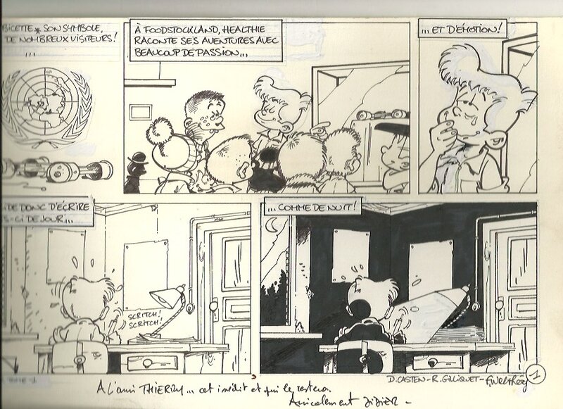 Didier Casten, François Walthéry, Les droits de l enfant - Planche originale