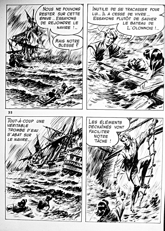 Dut, Pierre Duteurtre, Les Robinsons de la mer - parution dans Frimousse n°247 (SFPI) - Planche originale