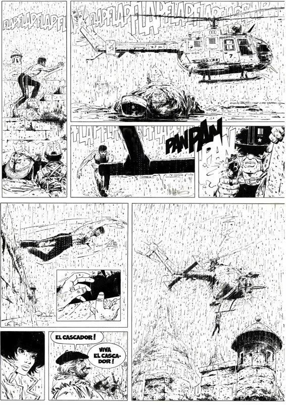 William Vance, Jean Van Hamme, XIII, El Cascador, Planche originale 14 - Comic Strip
