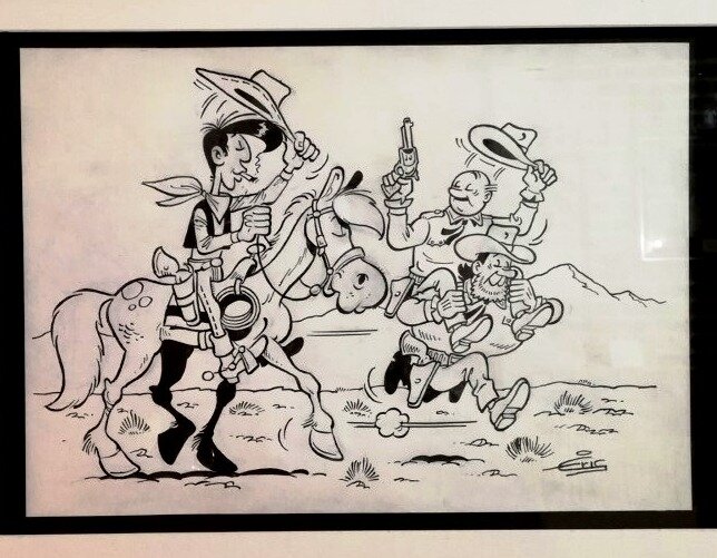 Hommage à Lucky Luke par Eric De Rop - Illustration originale