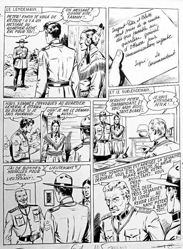 Lina Buffolente, Sergent Peter, épisode inconnu, planche 2 - Parution dans Biribu n°21 (Mon journal) - Planche originale