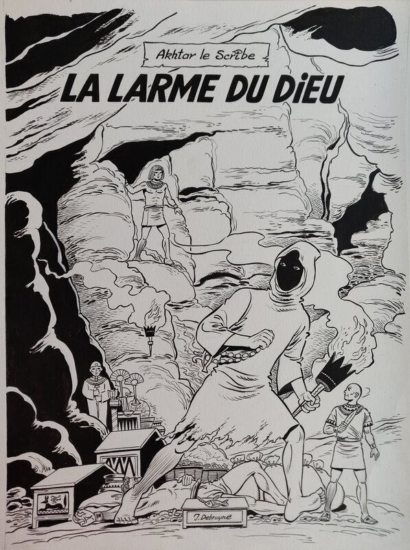 Jacques Debruyne, Akhtar le Scribe - La larme du dieu - Couverture originale