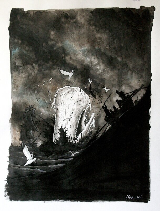 Moby Dick par Christophe Chabouté - Illustration originale