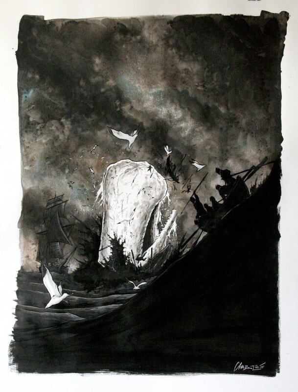 For sale - Moby Dick by Christophe Chabouté - Original Illustration