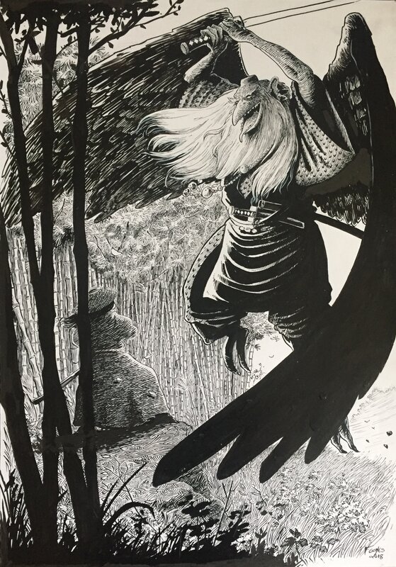 Tengu par François Gomès - Illustration originale