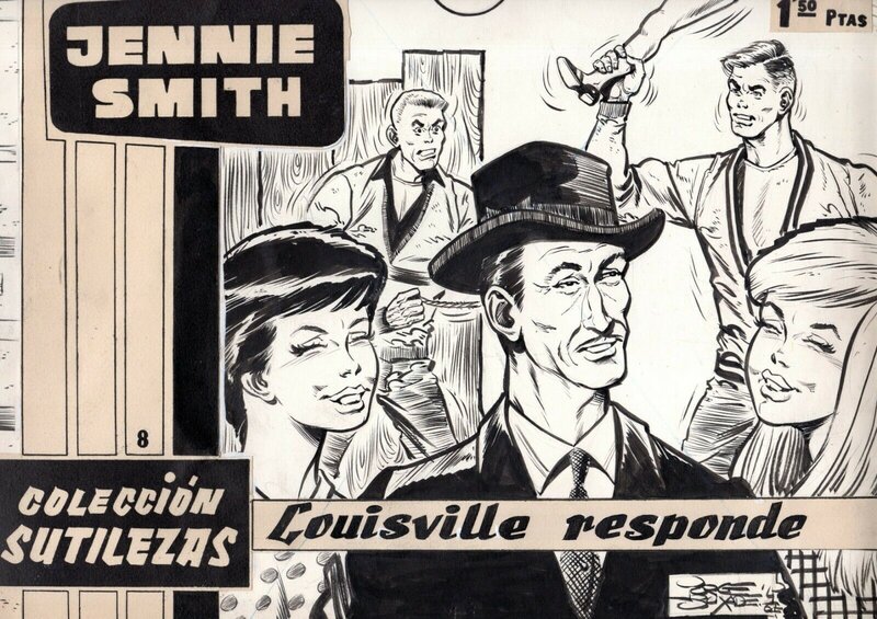Jordi Buxade, Louisville responde - Couverture de Jennie Smith n°8, collection Sutilezas, 1962, S.A.D.E. Publicaciones - Planche originale