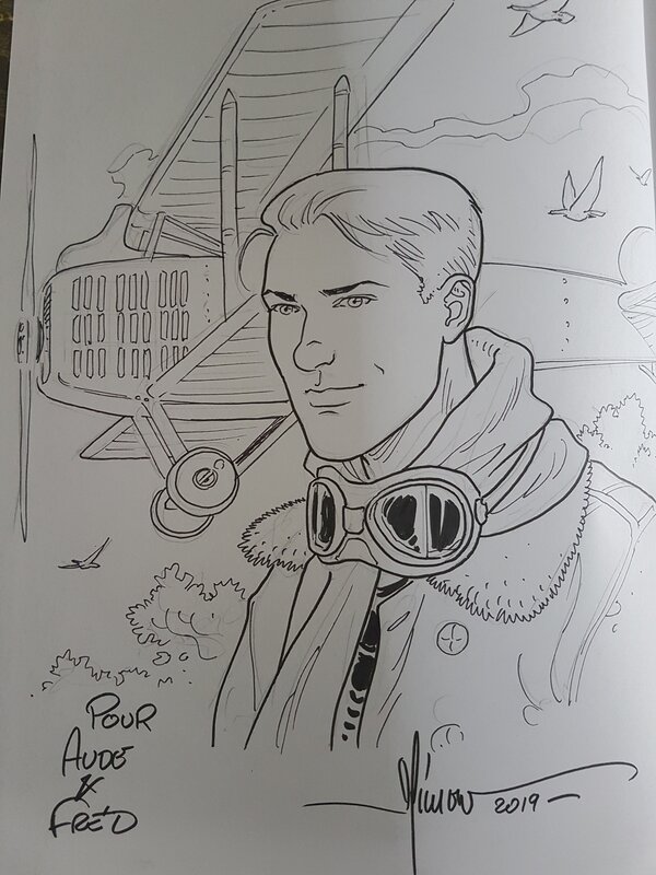 Dédicace de Millien dans l'Aviateur tome 2 - Sketch