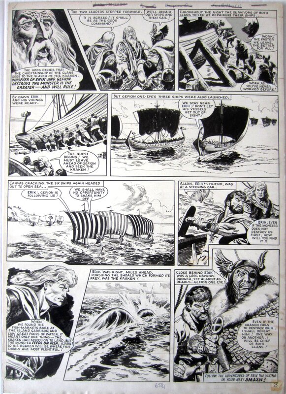 Don Lawrence, Original page Karl The Viking - Erik Le Viking - Het Monstereiland - Comic Strip