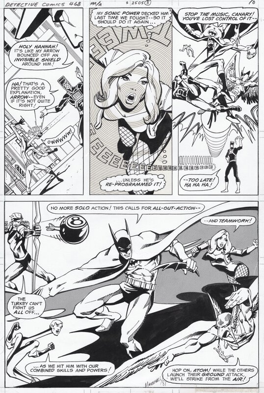 Marshall Rogers, Terry Austin, 1977-04 Rogers/Austin: Batman Detective Comics #468 p10 w. Black Canary - Comic Strip