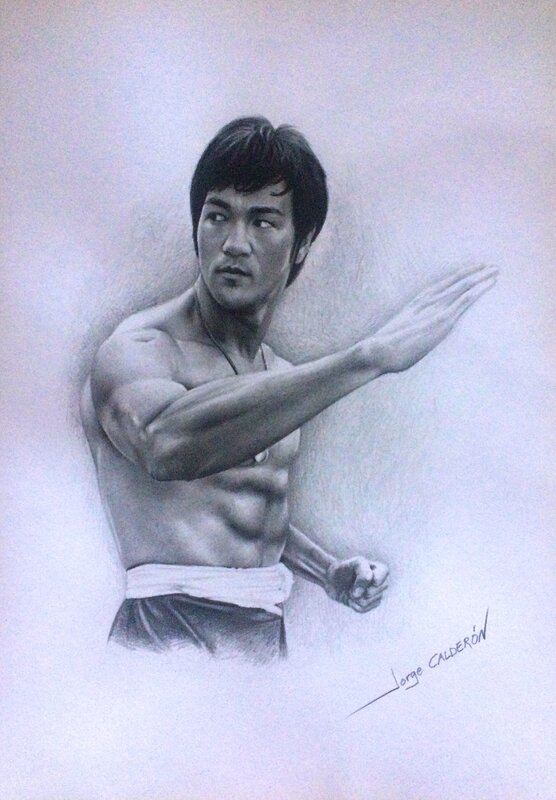 Bruce Lee par Jorge Caldéron - Illustration originale