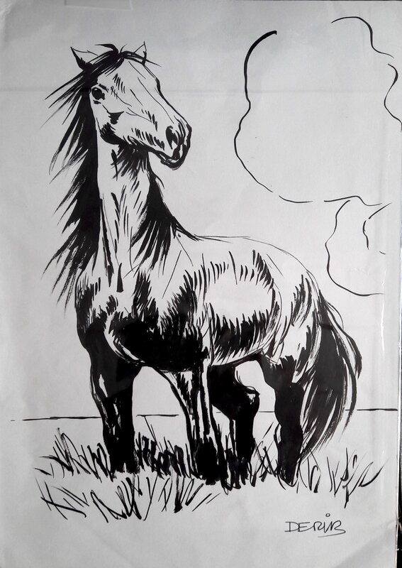 Mustang par Derib - Illustration originale