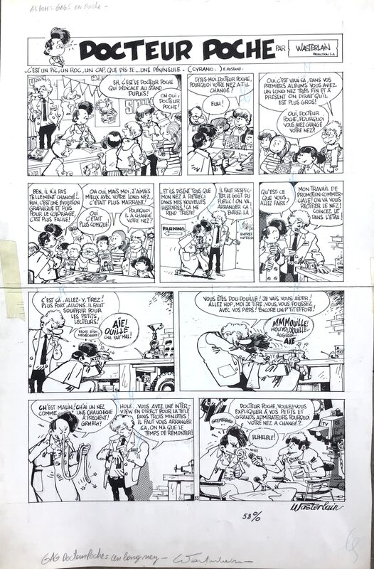 Marc Wasterlain, DOCTEUR POCHE - Gag du nez - Comic Strip