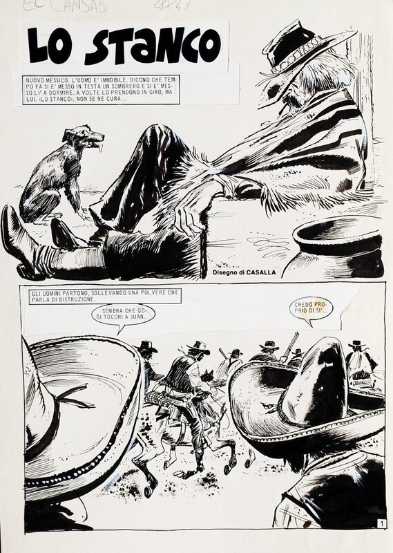 Carlos Casalla, Lo stanco (le fatigué)  - parution dans une revue non identifiée d'Eura Editoriale - Comic Strip