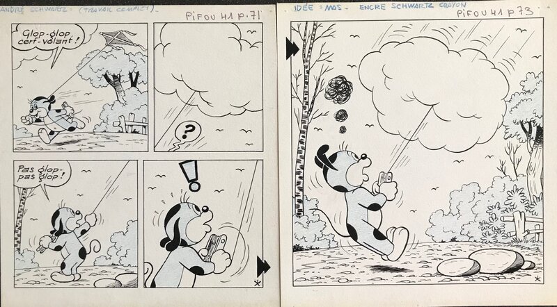 André Schwartz, Pifou n° 41 pl 71 et 73 - Comic Strip