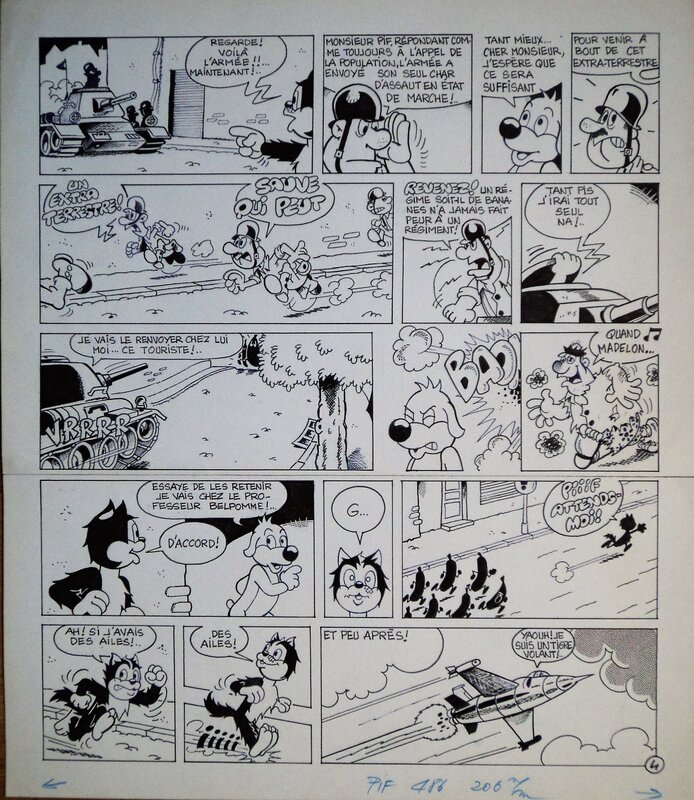 François Corteggiani, José Cabrero Arnal, Pif le chien dans Pif n° 486 pl 4 - Planche originale