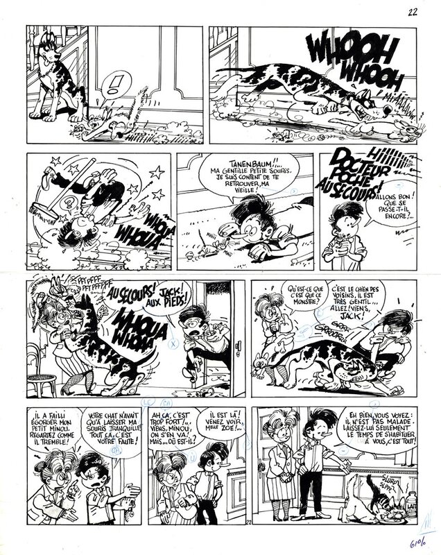 Marc Wasterlain -  Docteur Poche , le petit singe qui faisait des manières p22 - Planche originale