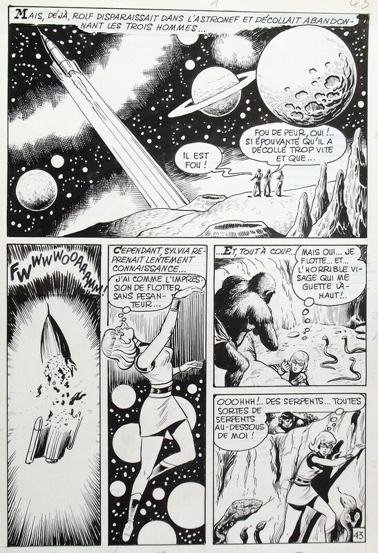 Juan Martínez Osete, Juan Martínez Osete, Le cercueil de l'espace - Vick n°23, planche 43 (Mon journal) - Comic Strip