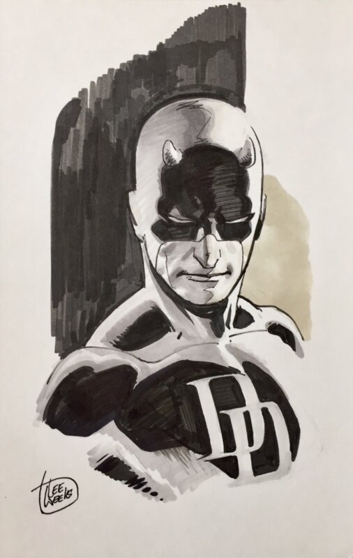 Daredevil sketch by Lee Weeks - Dédicace